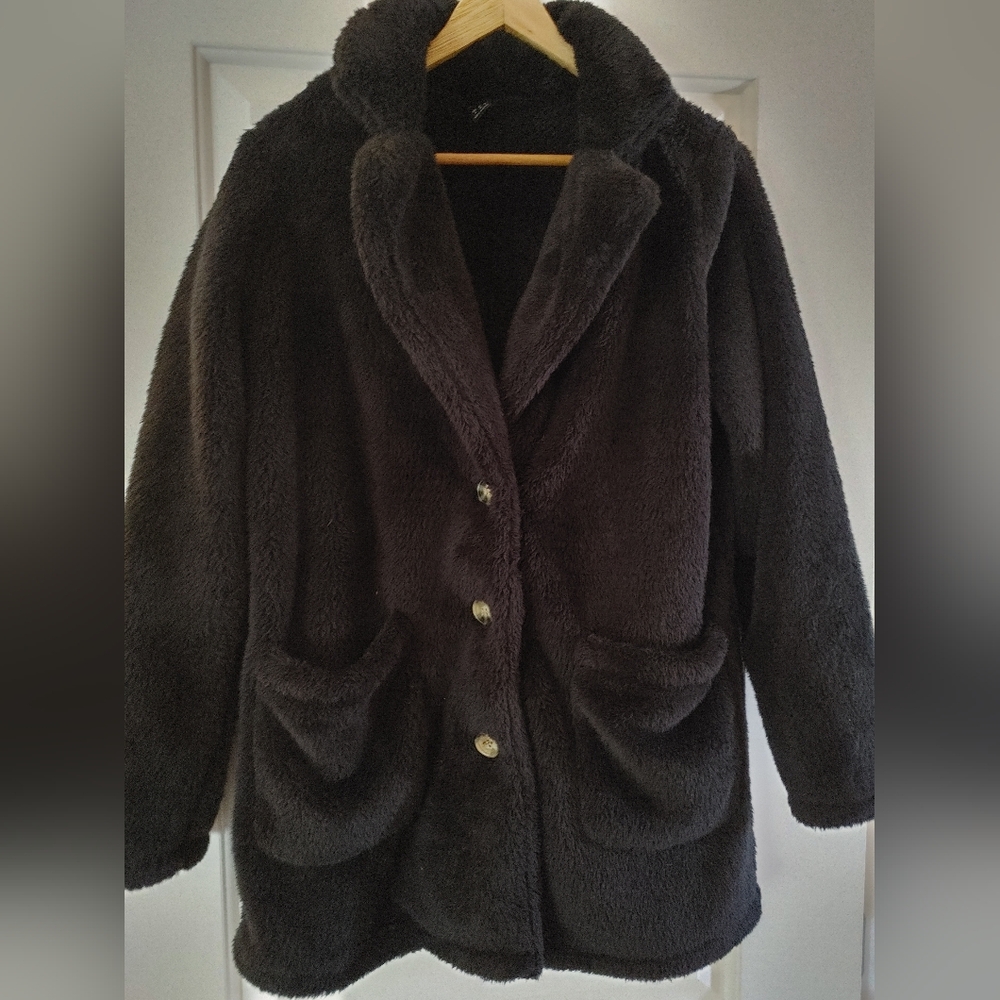 Gorgeous Shein Black Fluffy Coat ~ Size S